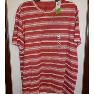 INC International Concepts Striped‎ T-Shirt Casual Tee Red White XL